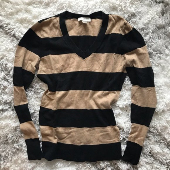 Ann Taylor LOFT Black Beige Knit Sweater - Picture 1 of 4